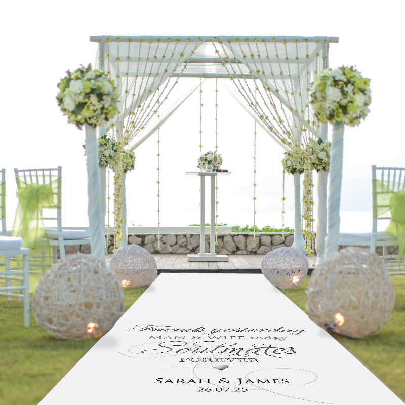 Soulmates Personalised Wedding Aisle Runner, Choice of Sizes Available