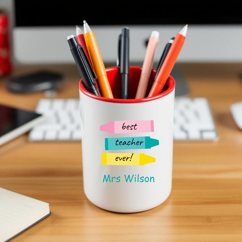 Best Teacher Ever Personalised Pen Pot, End of Term Gifts, Gifts for Teacher, End of Term, End of Year, Personalised Gifts for all Occasions