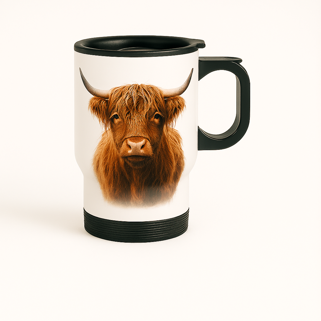 Custom Travel Mug - Custom Logo | Insulated Stainless Steel | Football Club Gift | Black & White Design