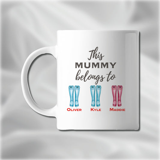 Wellies Personalised Mug, Suitable for Mothers Day, Made to Order, Bespoke Mugs