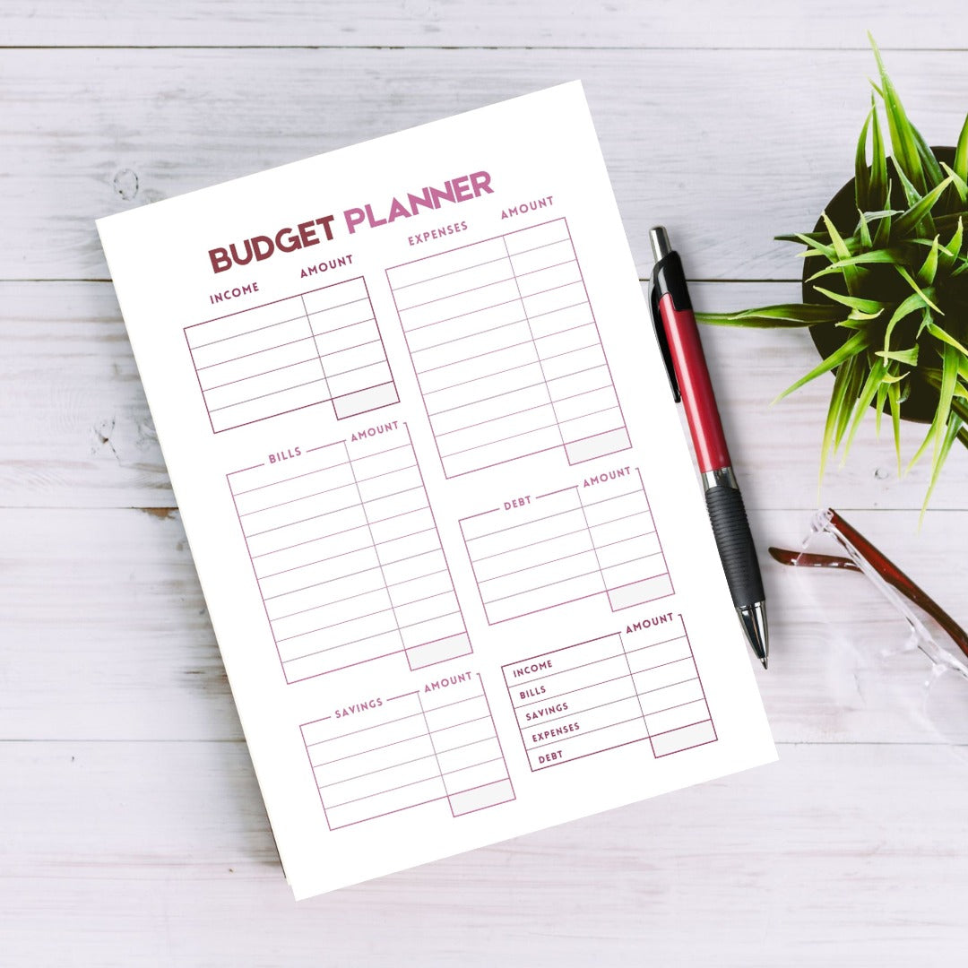 Minimalist 52 Page Budget Planner, Monthly Financial Organiser