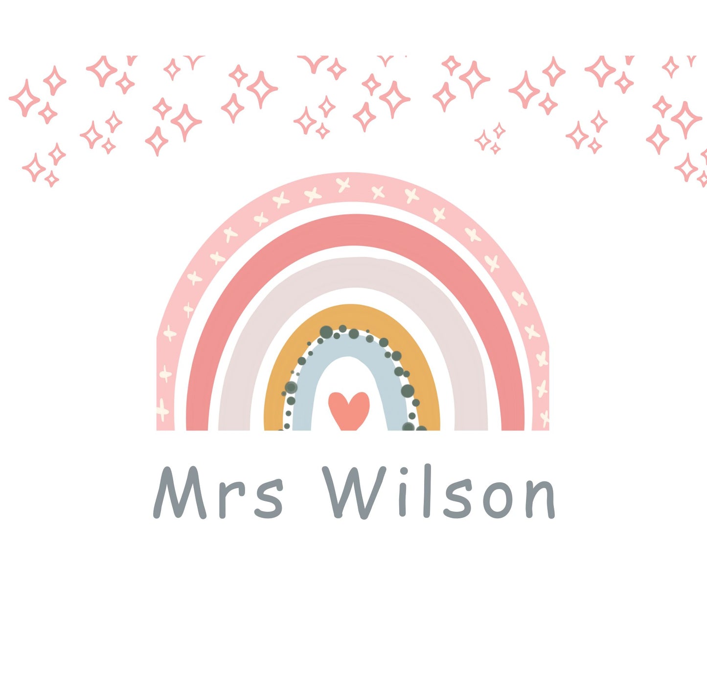 Rainbow Themed Personalised Mug, Gift for Teaacher