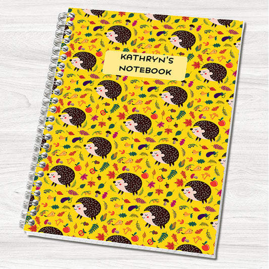 Hedgehog A5 Personalised Notebook