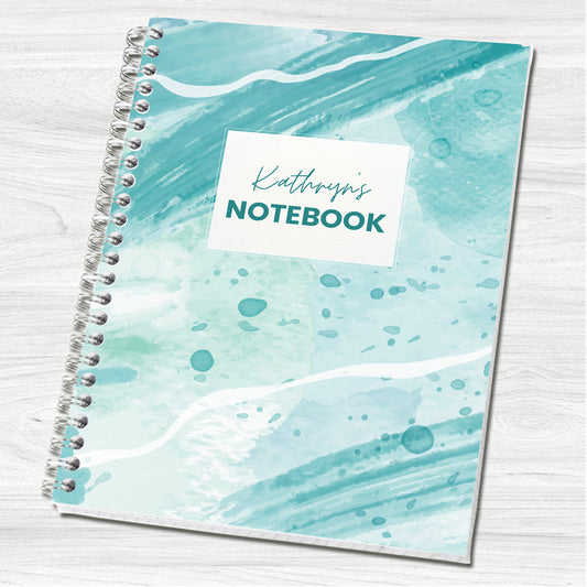 Aqua A5 Personalised Notebook