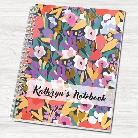 Floral Abstract Personalised Notebook