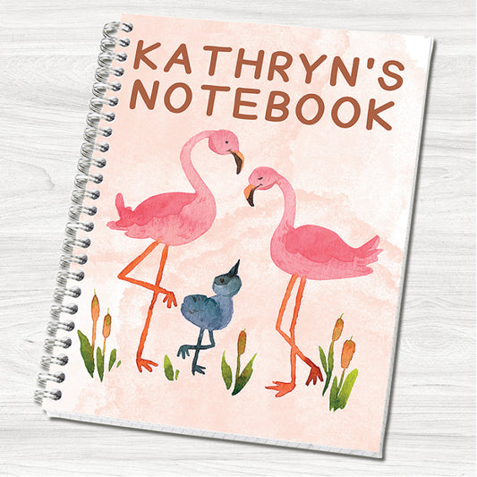 Flamingos A5 Personalised Notebook