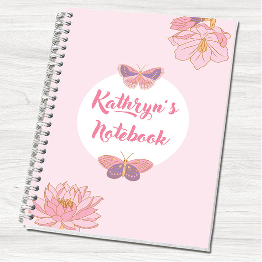 Butterflies A5 Personalised Wire Bound Notebook