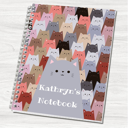 Cartoon Cats A5 Personalised Notebook