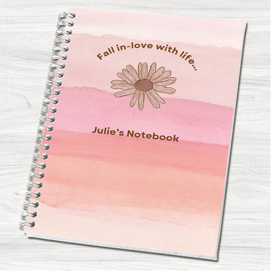 Fall in Love with Life Personalised A5 Notebook