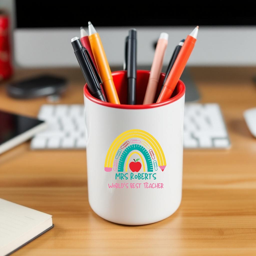 Pencil & Paperclips Personalised Teacher Pen Pencil Pot, Made to Order, Personalised Teacher Gifts, End of Term, Gifts for All Occasions