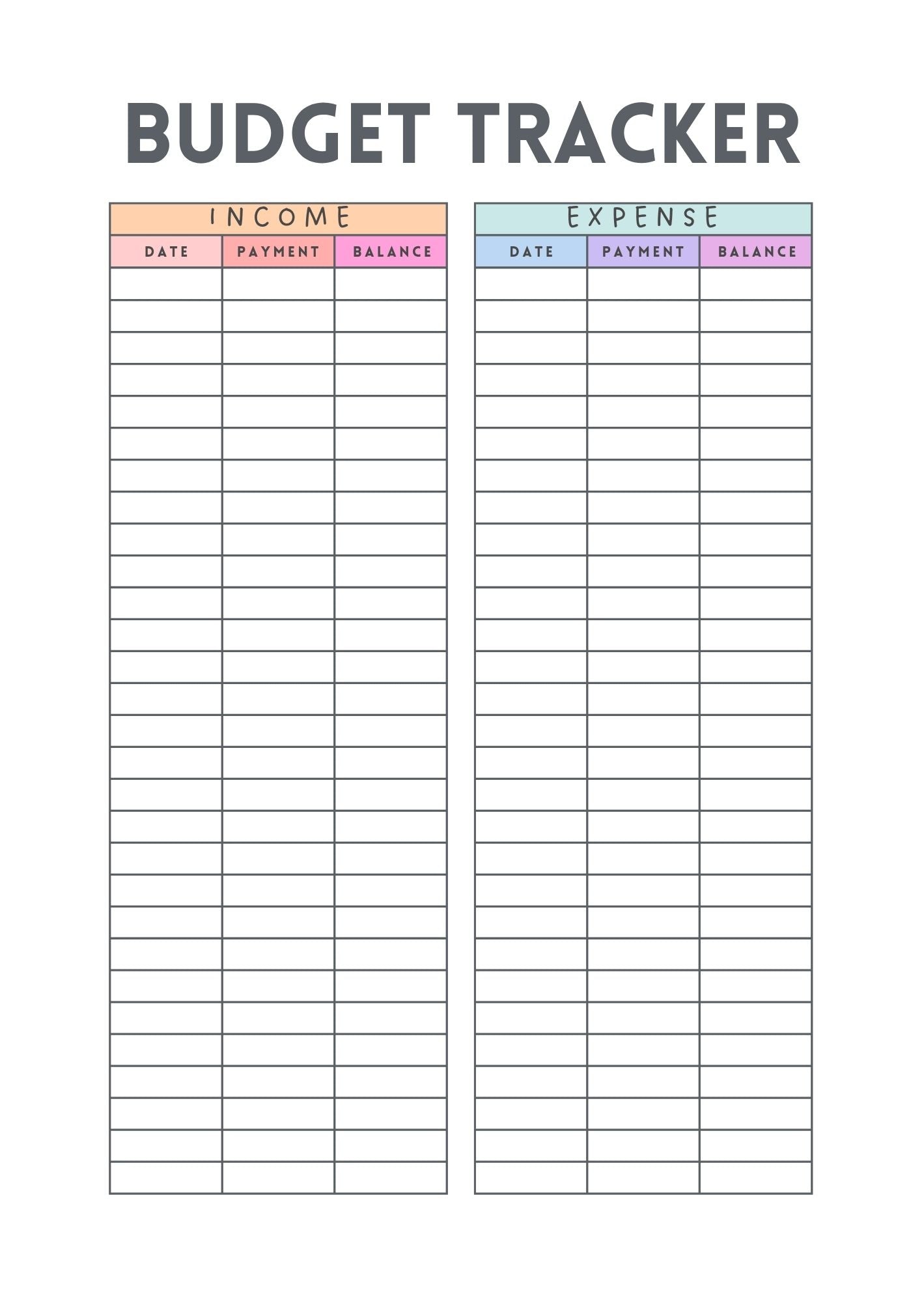Rainbow 52-Page Budget Planner, Income & Expense Tracker, Financial Organiser