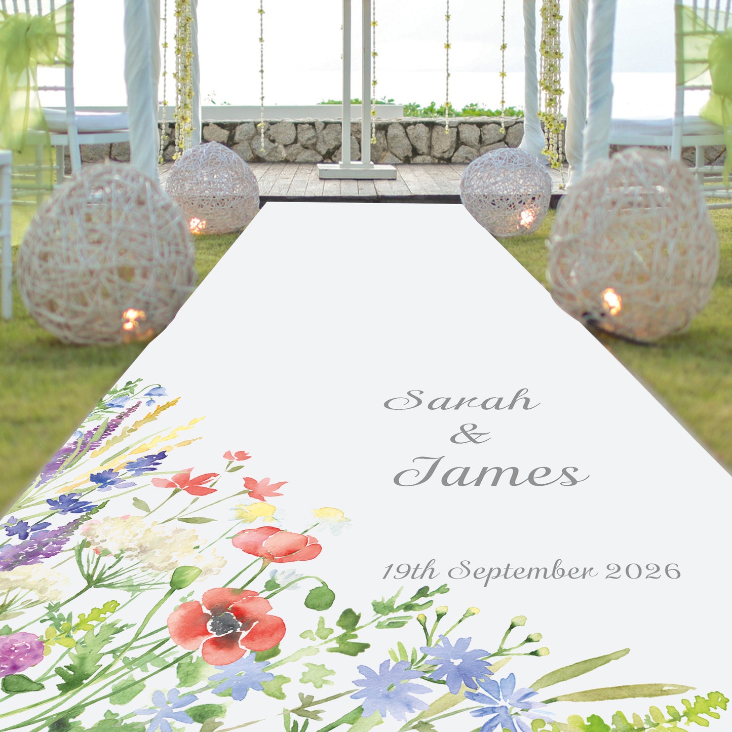 Spring Flowers Personalised Aisle Runner