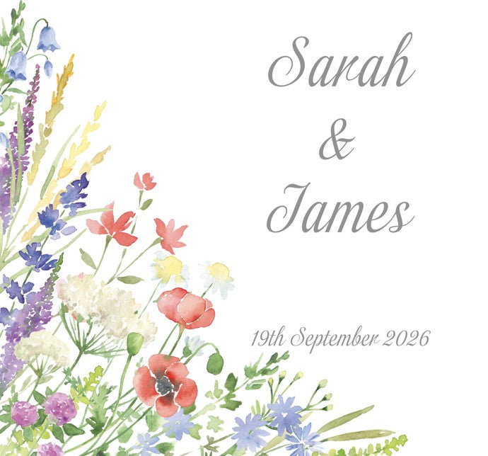 Personalised Spring Flowers Floral Aisle Runner, Personalised with Names & Date