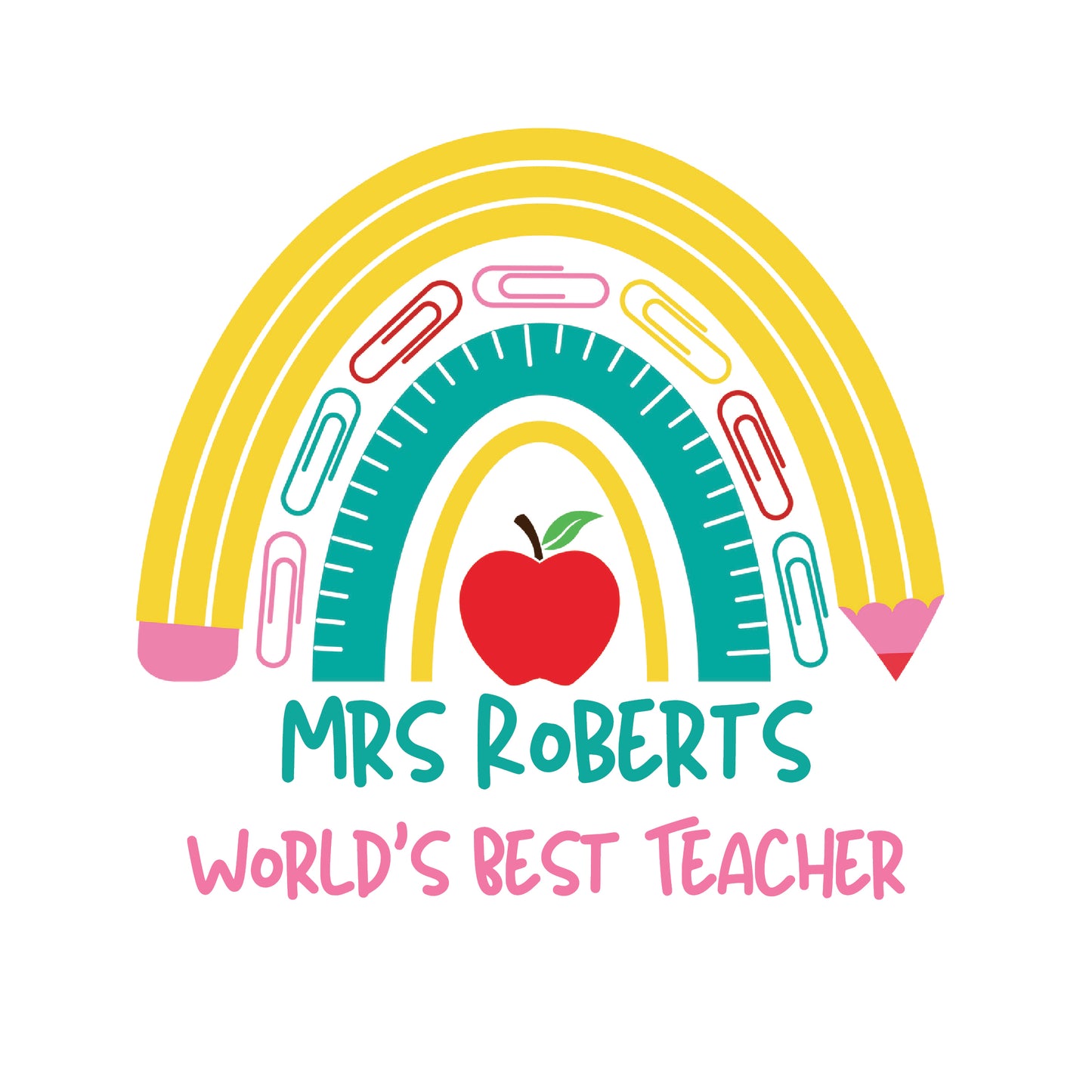 Pencil & Paperclips Personalised Teacher Pen Pencil Pot, Made to Order, Personalised Teacher Gifts, End of Term, Gifts for All Occasions
