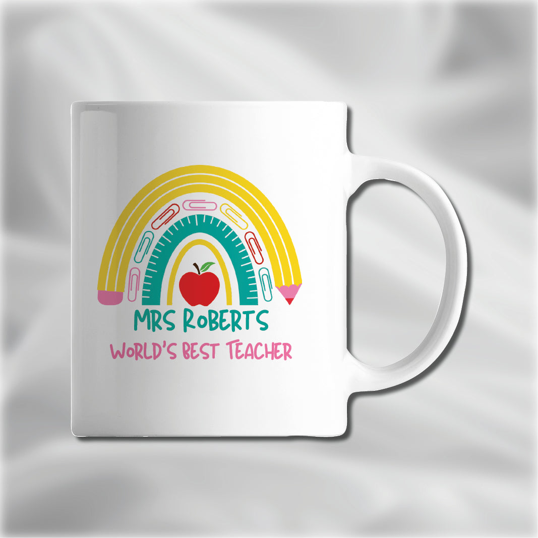 Pencil & Paperclips Personalised Teacher Mug, End of Term, End of Year Gifts