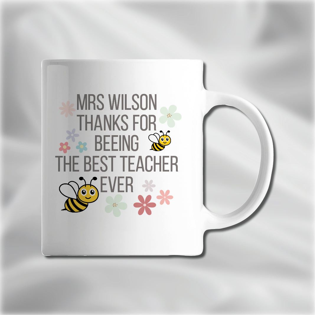 Bee Personalised Teacher Mug, End of Term, End of Year Gifts, Gifts for Teacher