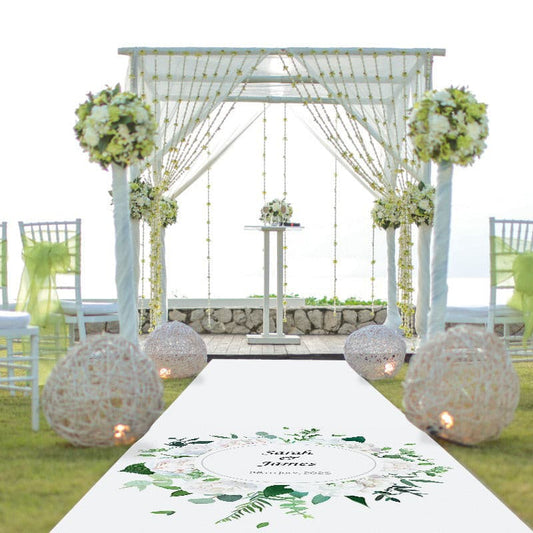 Painted Blooms Personalised Aisle Runner, Personalised Wedding Aisle Runners, Made to Order, Bespoke Designs, Three Sizes Available
