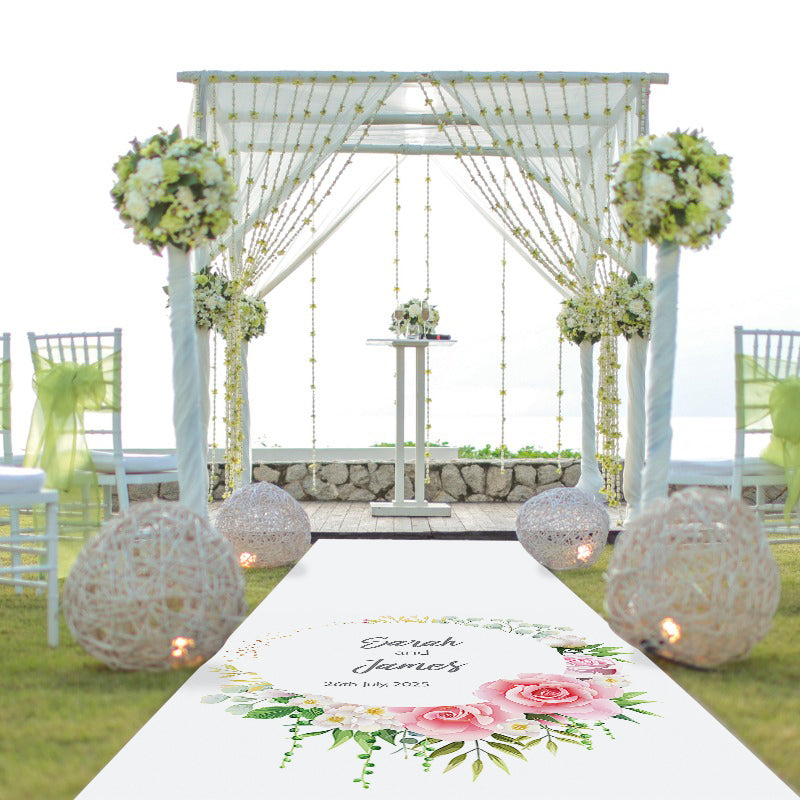 Floral Personalised Aisle Runner