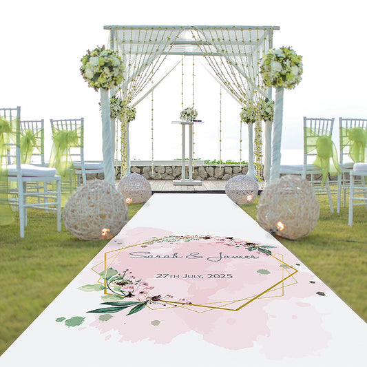 Country Flowers Personalised Wedding Aisle Runner - Three Sizes Available To Choose From