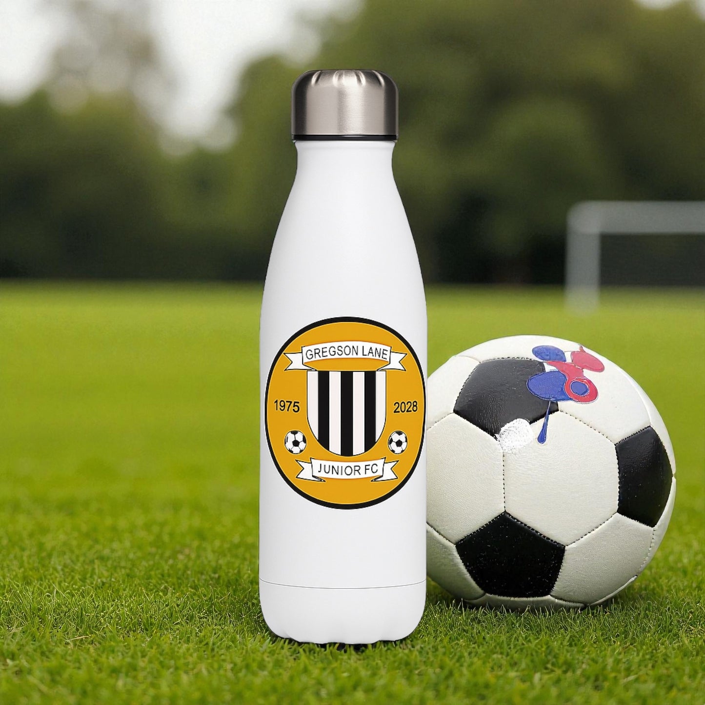 Personalised White Stainless Steel Water Bottle: Custom Logo or Text