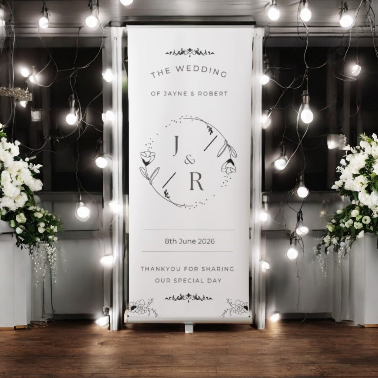 Wedding Roller Banner, Wedding Welcome Banner, Personalised Wedding Banner, Made to Order Banners, Bespoke Designs - Minimal