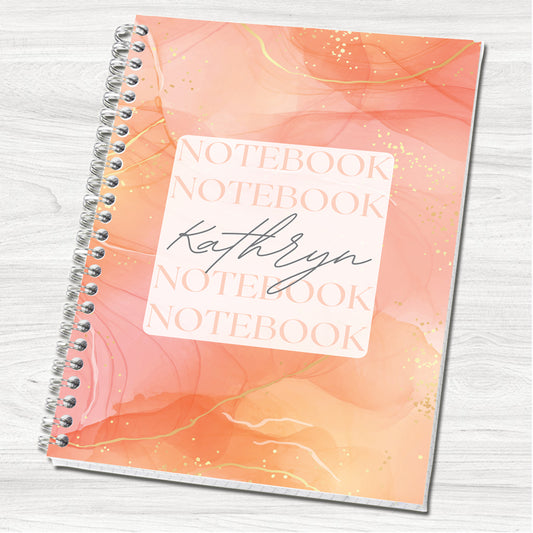 Orange and Gold Personalised A5 Notebook