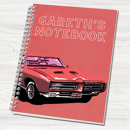 Personalised Retro Car Wire Bound Notebook: A5 or A4