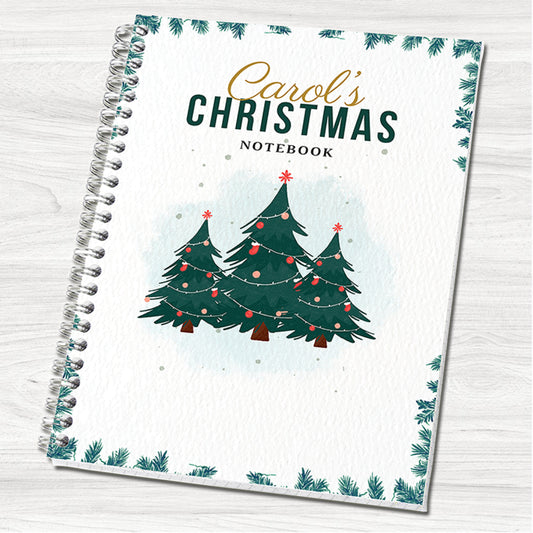 Christmas Tree A5 Personalised Wirebound Notebook