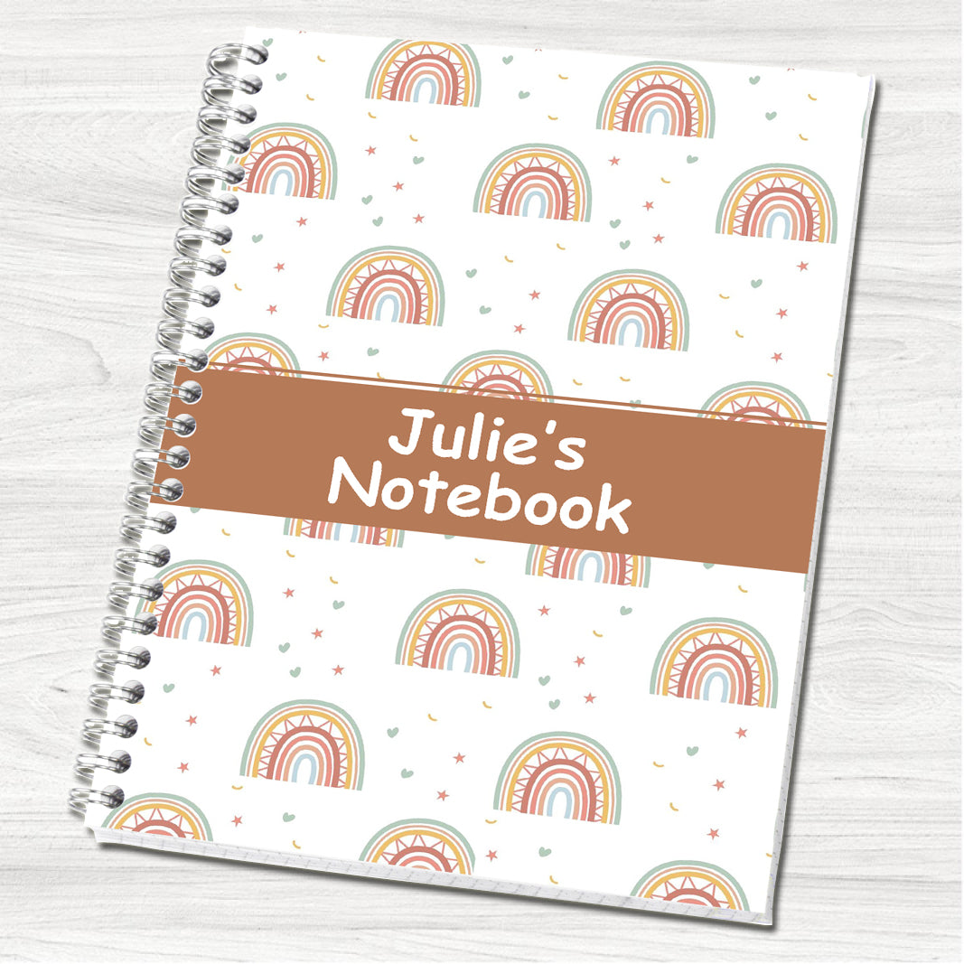 Rainbows A5 Personalised Wire Bound Notebook