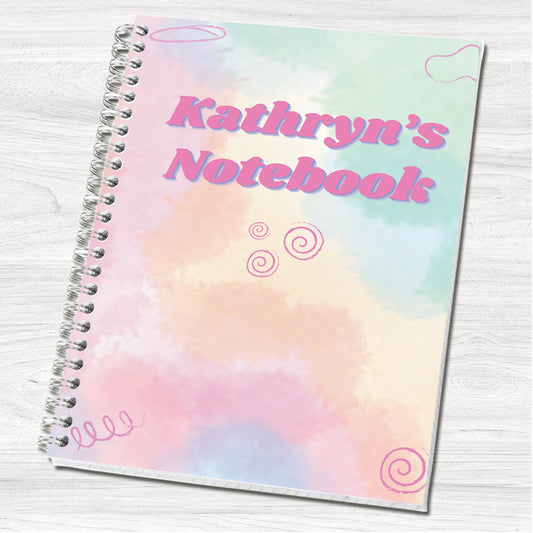 Pastels Personalised A5 Wirebound Notebook