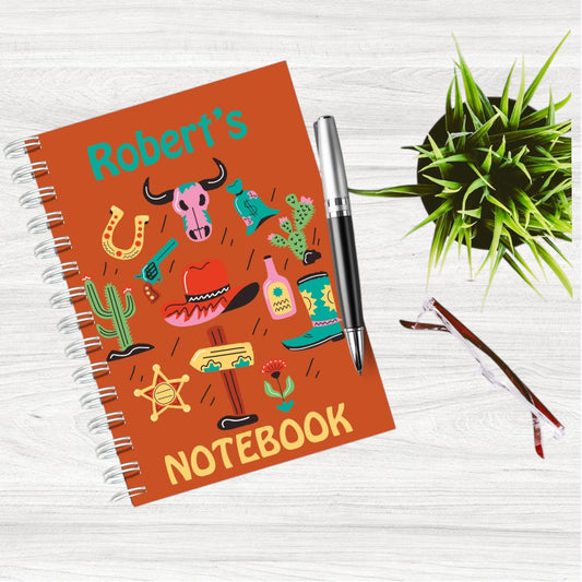Personalised Western Notebook: A5 Wire Bound Gift