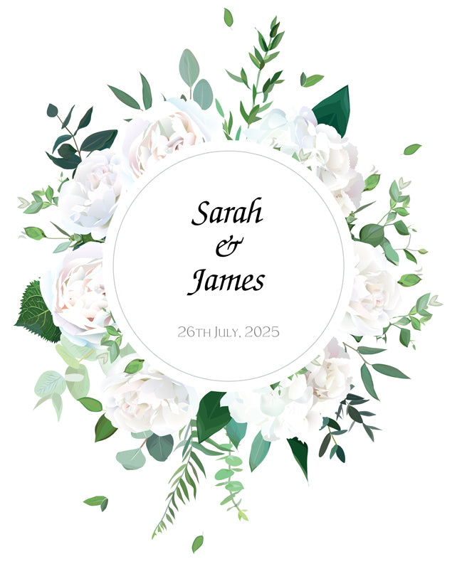 Painted Blooms Personalised Aisle Runner, Personalised Wedding Aisle Runners, Made to Order, Bespoke Designs, Three Sizes Available