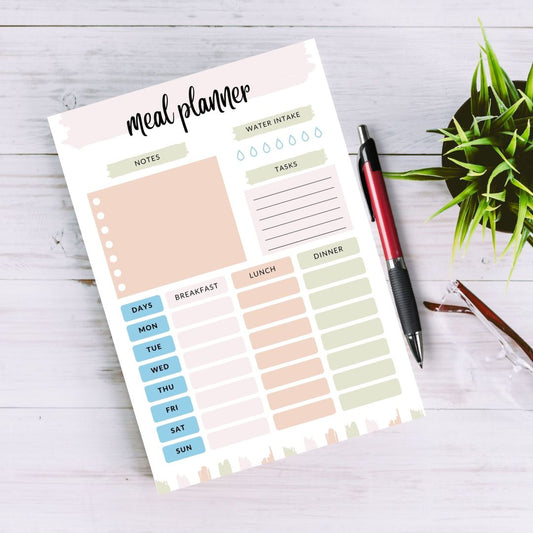 Pastels A5 Weekly Meal Planner