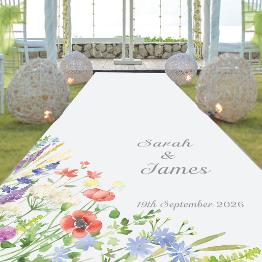 Spring Flowers Personalised Aisle Runner