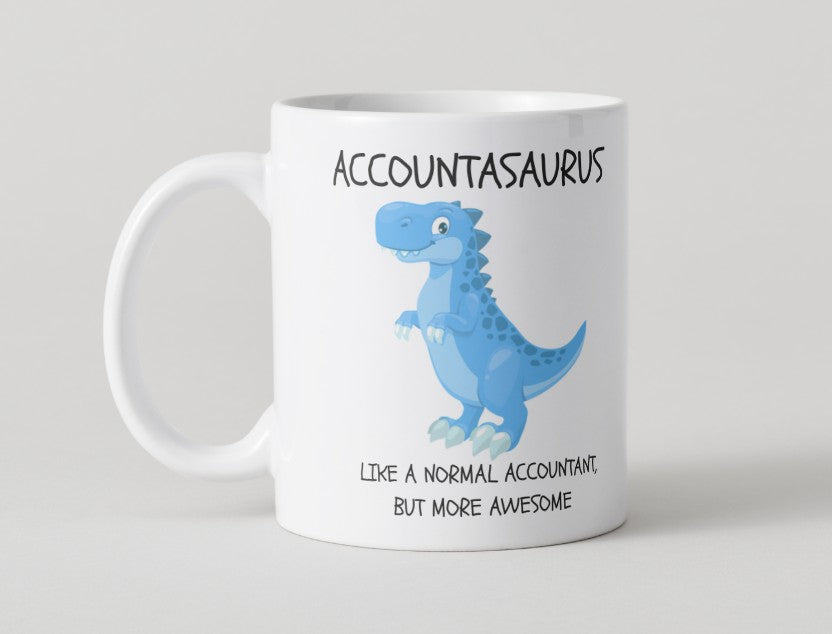 Accountasaurus Ceramic Coffee Mug – Funny Gift for Accountants