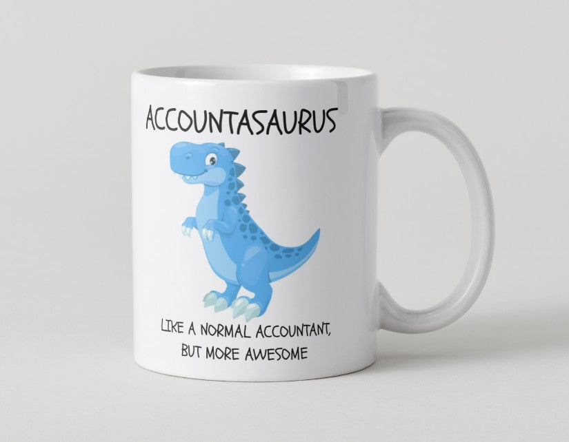 Accountasaurus Ceramic Coffee Mug – Funny Gift for Accountants