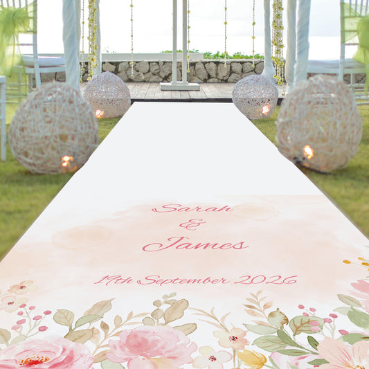 Personalised Watercolour Wash Aisle Runner