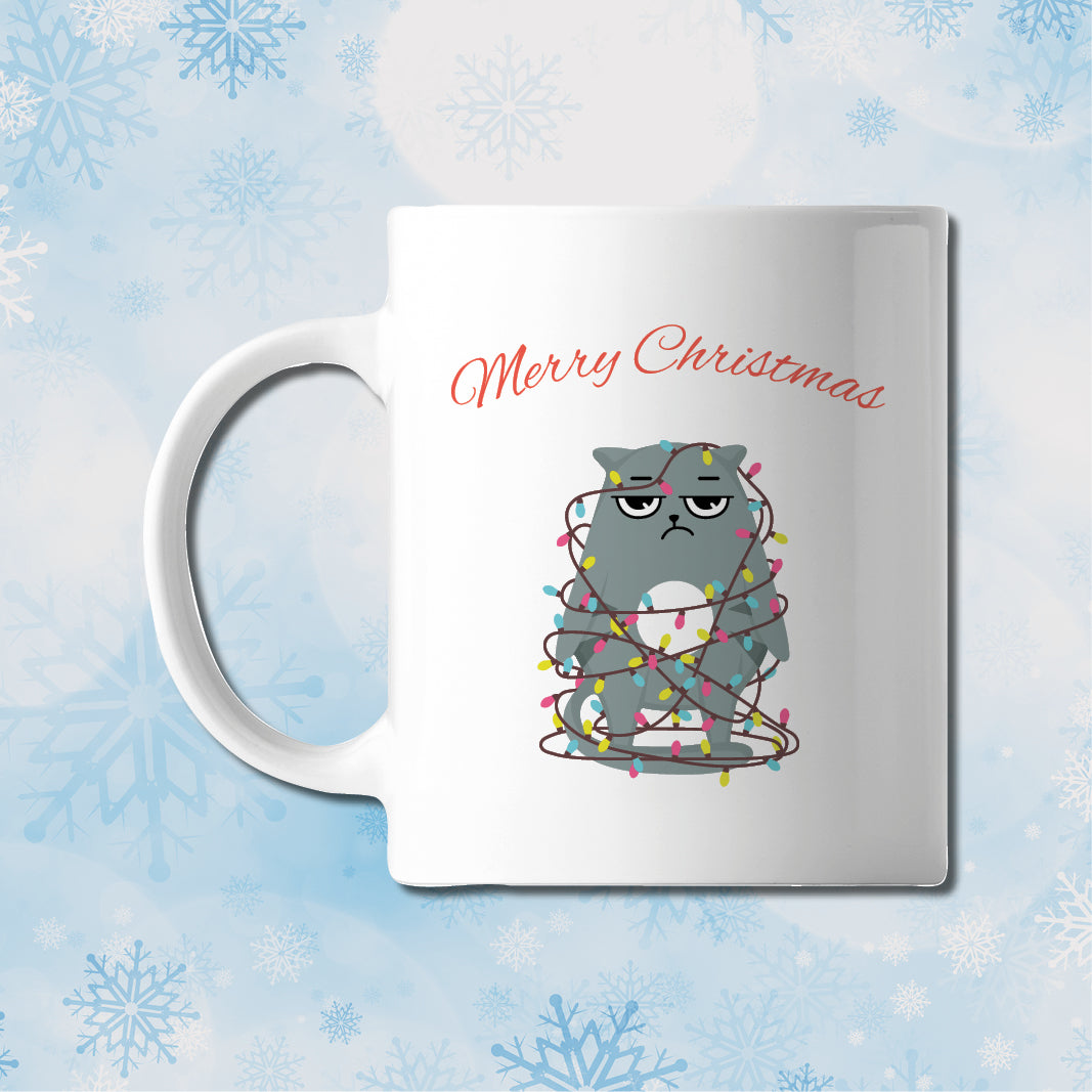 Cute Cat Christmas Mug, Bespoke Christmas Gifts, Handmade Christmas Gifts, Gifts for all Occasions, Cute Christmas Gifts, Gifts for All